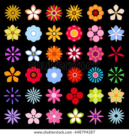 Collection Flowers Design Vector Illustration Stock Vector 67091371 ...