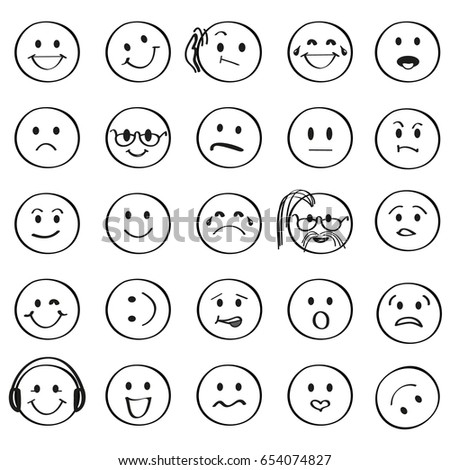 Set Smiley Icons Different Emotions Stock Vector 161757554 - Shutterstock