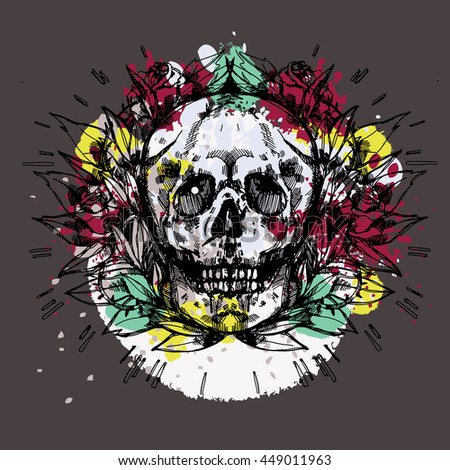 skull n roses tattoo stock vector 115136491 shutterstock skull n roses tattoo stock vector 115136491 shutterstock
