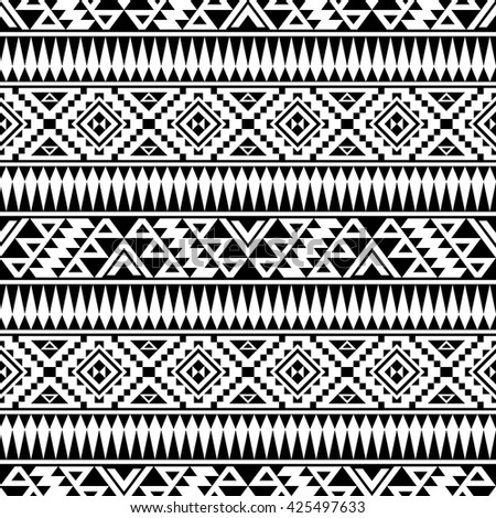 Aztec Tribal Seamless Grunge White Pattern Stock Vector 183581459 ...