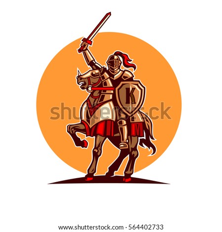 Knight Riding Horse Stock Vector 564402469 - Shutterstock