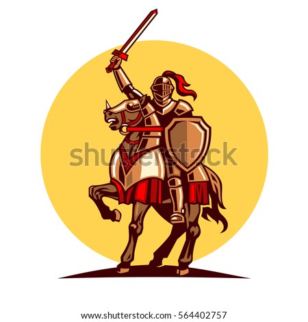 Knight Riding Horse Stock Vector 564402469 - Shutterstock