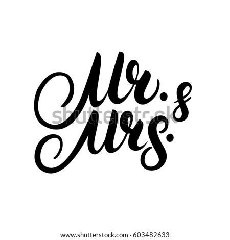 Mr Mrs Hand Written Lettering Mister Stock Vector 603482633 - Shutterstock