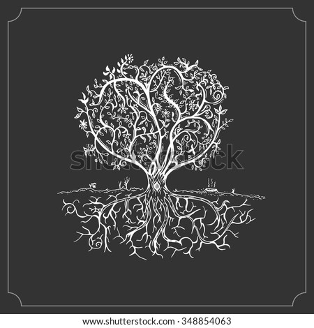 Genealogical Tree Your Family Vector Illustration Stock Vector 108559256 Shutterstock Vintage Genealogical Family Tree Sketch Vector Illustration Stock Vector