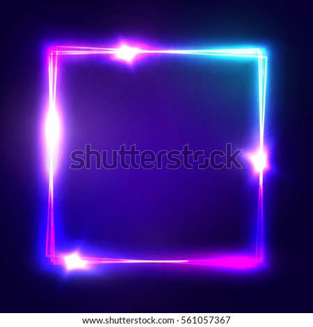 Neon Sign Square Frame Glowing Light Stock Vector 541527811 - Shutterstock