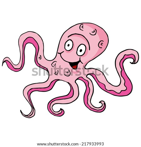 Vector Cartoon Octopus Illustration Isolated On Stock Vector 426497731 ...