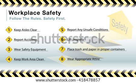 Image Workplace Safety Rules Chart Stock Illustration 93415480 ...