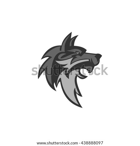 Vector Logo Head Wolf Design Template Stock Vector 438888091 - Shutterstock