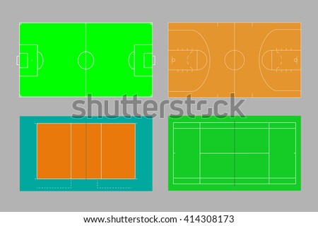 Volleyball Court Field Top View Proper Stock Vector 158852867 ...