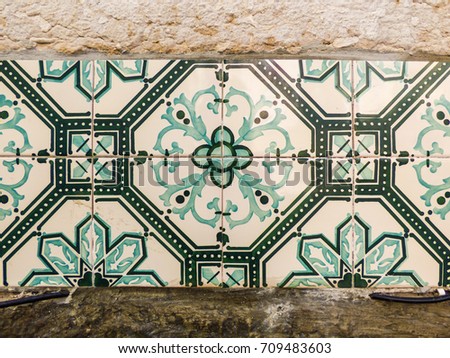  Detail Some Typical Portuguese Tiles Stock Photo 301222070 