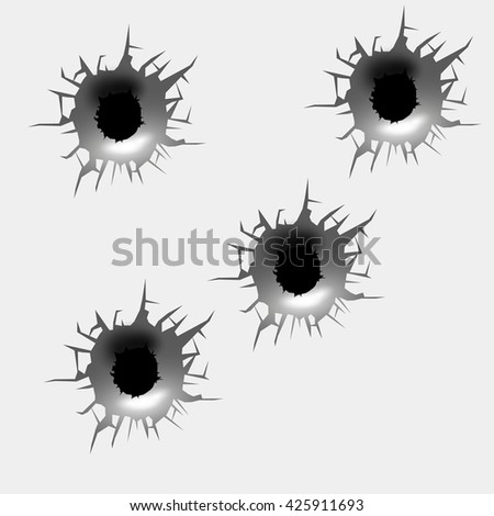 Set Six Bullet Holes Isolated On Stock Vector 519065743 - Shutterstock