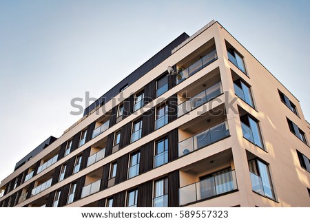 Facade Modern Apartment Building Frankfurt Germany Stock Photo ...  Modern, Luxury Apartment Building