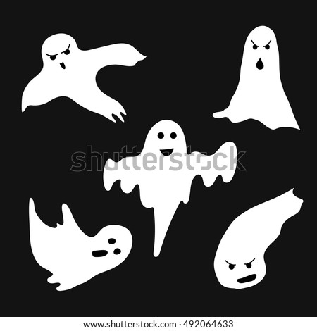 Set Halloween Ghosts Jpeg Version Available Stock Vector 53808448 ...