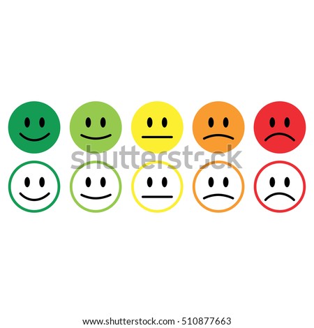 Five Smile Icon Emotions Satisfaction Rating Stock Illustration ...