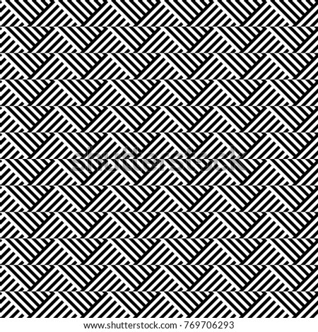 Seamless Pattern Black White Striped Lines Stock Vector 623952110 ...