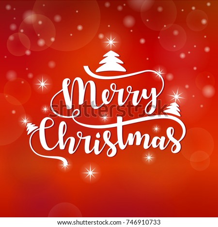 Christmas Greeting Card Merry Christmas Lettering Stock Vector ...