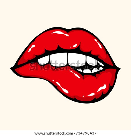 Sexy Opened Lips Stock Vector 210436945 - Shutterstock