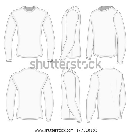 Download White Mens Sweatshirt Template Front Back Stock Vector ...