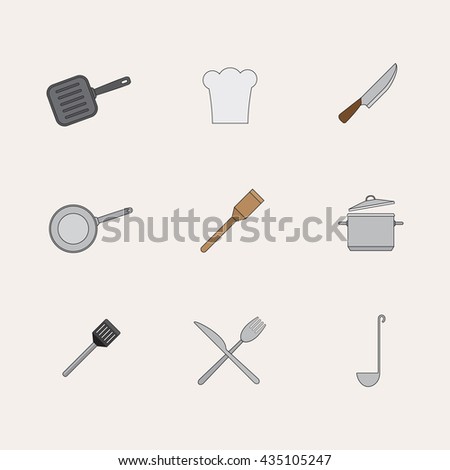 Restaurant Kitchenware kitchen tools icon set stock illustration 305188004 - shutterstock Restaurant Kitchenware kitchen tools icon set stock illustration 305188004 - shutterstock