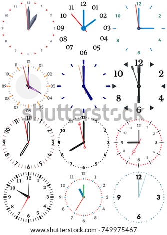 Set Different Mechanical Clocks Image Each Stock Vector 760852144 ... Set Different Mechanical Clocks Image Each Stock Vector 760852144 ...