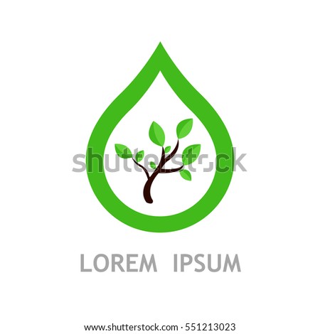 Drop On Eco Tree Abstraction Icon Stock Vector 171194066 Shutterstock Ecology Green Icons Tree With Logo Vector Stock Vector Image 51156431
