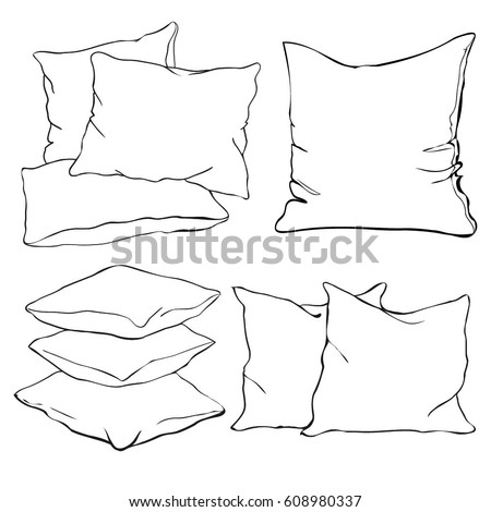 Pillow Isolated White Background Stock Vector 409143115 - Shutterstock