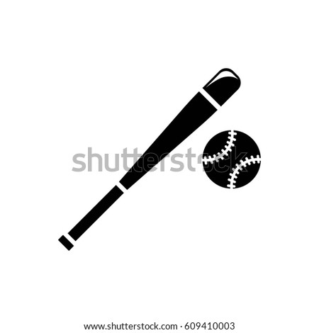 Vector Illustration Crossed Baseball Bats Ball Stock Vector 586881914