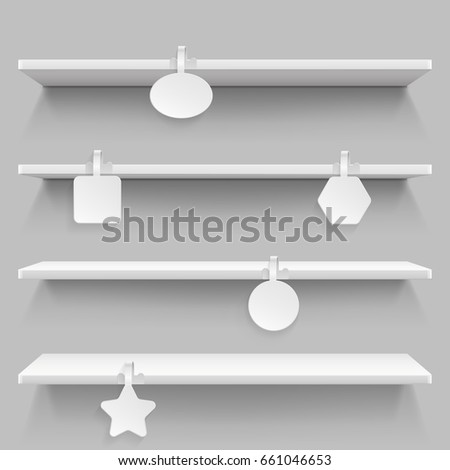 Empty White Shop Shelf Retail Shelves Stock Vector 507472105 Shutterstock Retail Shelf Labels Template