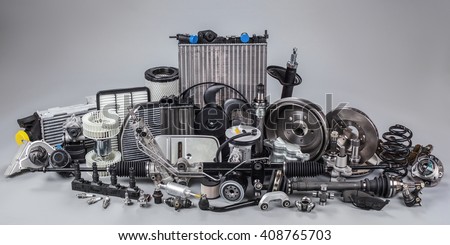 Car Parts On Gray Background Stock Photo 407309167 - Shutterstock