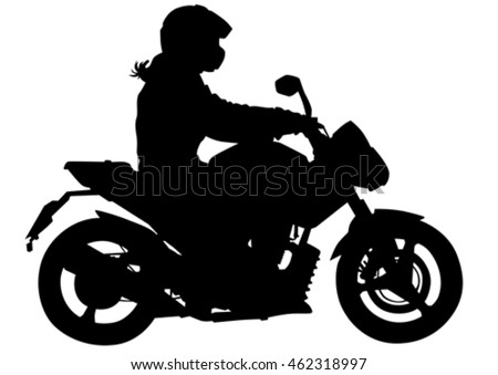 Vector Drawing Girl On Motorcycle Stock Vector 50614597 - Shutterstock