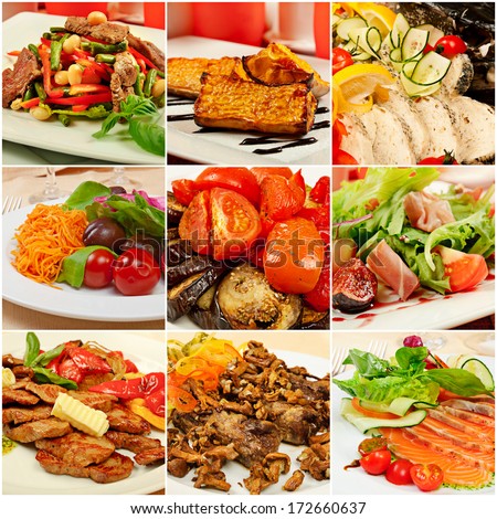 Collage Set Various Kinds Restaurant Menu Stock Photo 126180539 ...