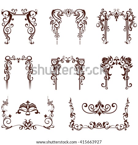 Art Deco Design Elements art deco design elements vintage ornaments stock vector 599530127 Art Deco Design Elements art deco design elements vintage ornaments stock vector 599530127