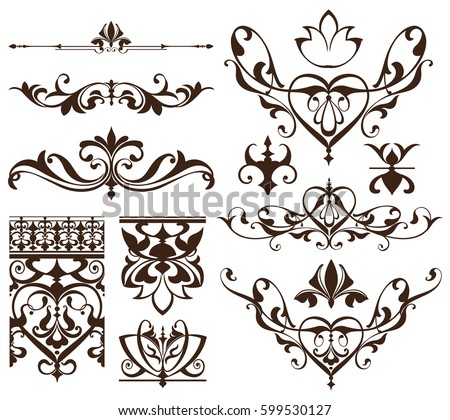 Art Deco Design Elements art deco design elements vintage ornaments stock vector 599530664 Art Deco Design Elements art deco design elements vintage ornaments stock vector 599530664