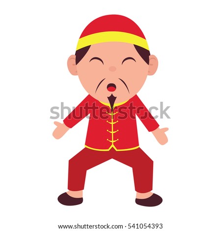 Chinese Cartoon Character Isolated Stock Vector 541054357 - Shutterstock