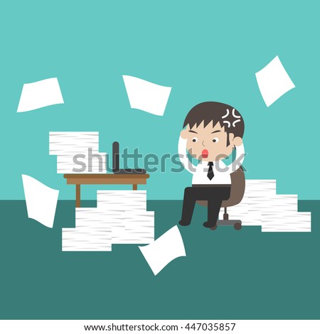 Stressful Business Man Office Many Stack Stock Vector 179099135 ...