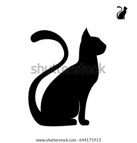 Black Silhouette Cat Vector Illustration Stock Vector 135200882 ...