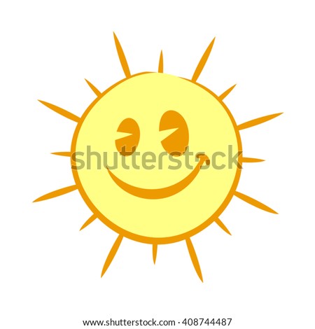 Happy Sun Contour Ink Drawing Vector Stock Vector 139380698 - Shutterstock