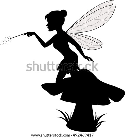 Fairy Waving Her Wand Stock Vector 492457648 - Shutterstock