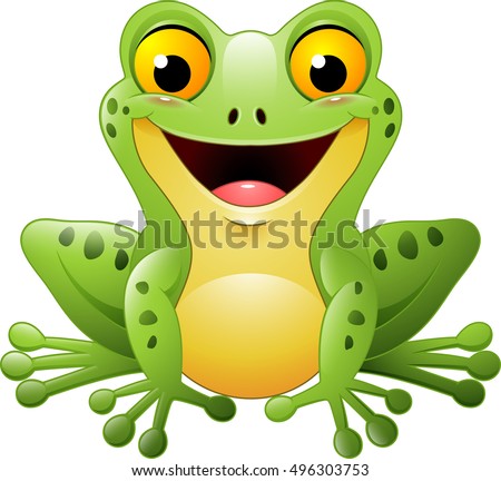 Cartoon Frog Laying Down On Mushroom Stock Illustration 426145540 ...