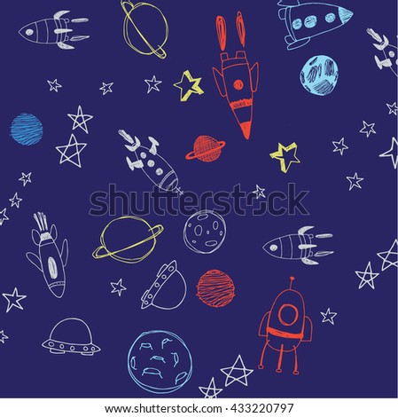 Doodle Style Science Fiction Set Sketch Stock Vector 93831379 ...