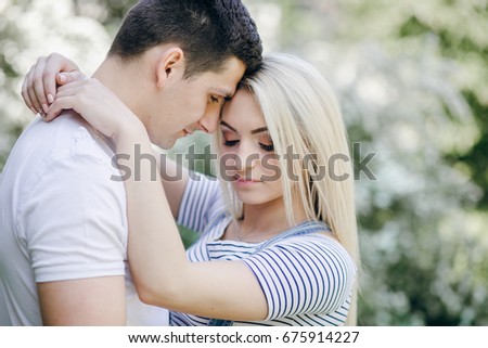 Romantic Moments Young Couple Together Womans Stock Photo 114266020 ...