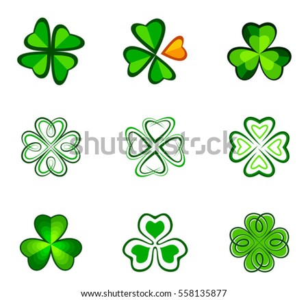 Celtic Clover Patterns Clover Vector Set Stock Vector 255899830 