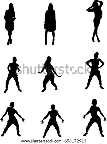 Hip Hop Dancer Silhouette On White Stock Vector 656172889 - Shutterstock