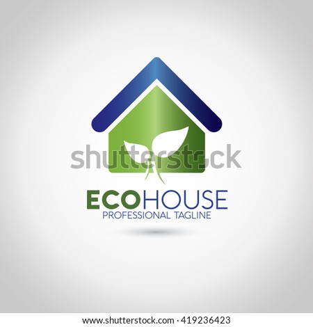 Real Estate iEco House Logoi Design Stock Vector 298411985 