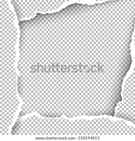 Realistic Vector Torn Paper Ripped Edges Stock Vector 550587682