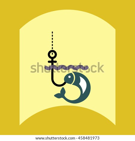 Cartoon Fishing Rod Hooked Fish Stock Illustration 265586357 - Shutterstock