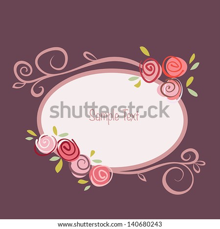 stock-vector-gift-card-with-roses-flowers-and-ornated-frame-vector-eps ...