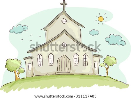 Illustration Kids Praying Church Stock Vector 78319327 - Shutterstock