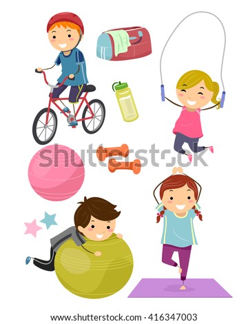 Illustration Kids Exercising Stock Vector 83217658 - Shutterstock