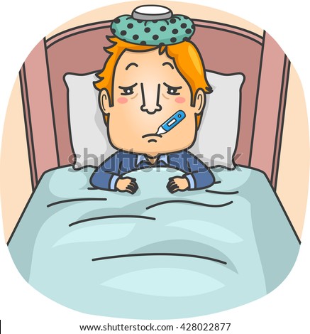 Illustration Sick Boy Cartoon Stock Vector 125472515 - Shutterstock